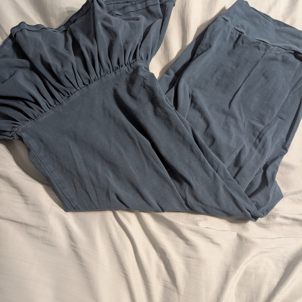 Matilda Jane Cropped Wide-Leg Pants in Blue Gray